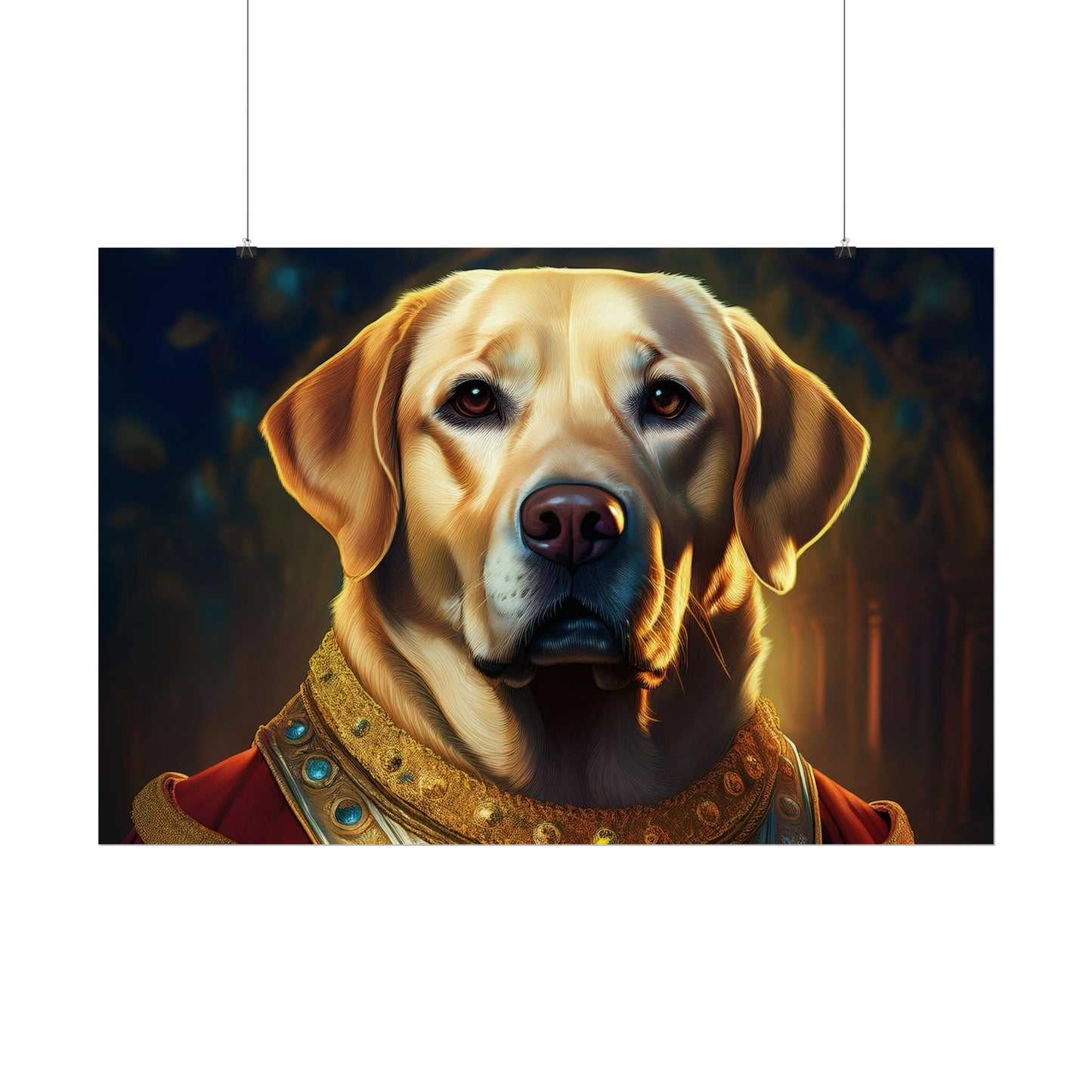Labrador Retriever Renaissance Pet Portrait Art Print, Wall Decor Gift, Animal Lover Home Decor, Dog Wall Art