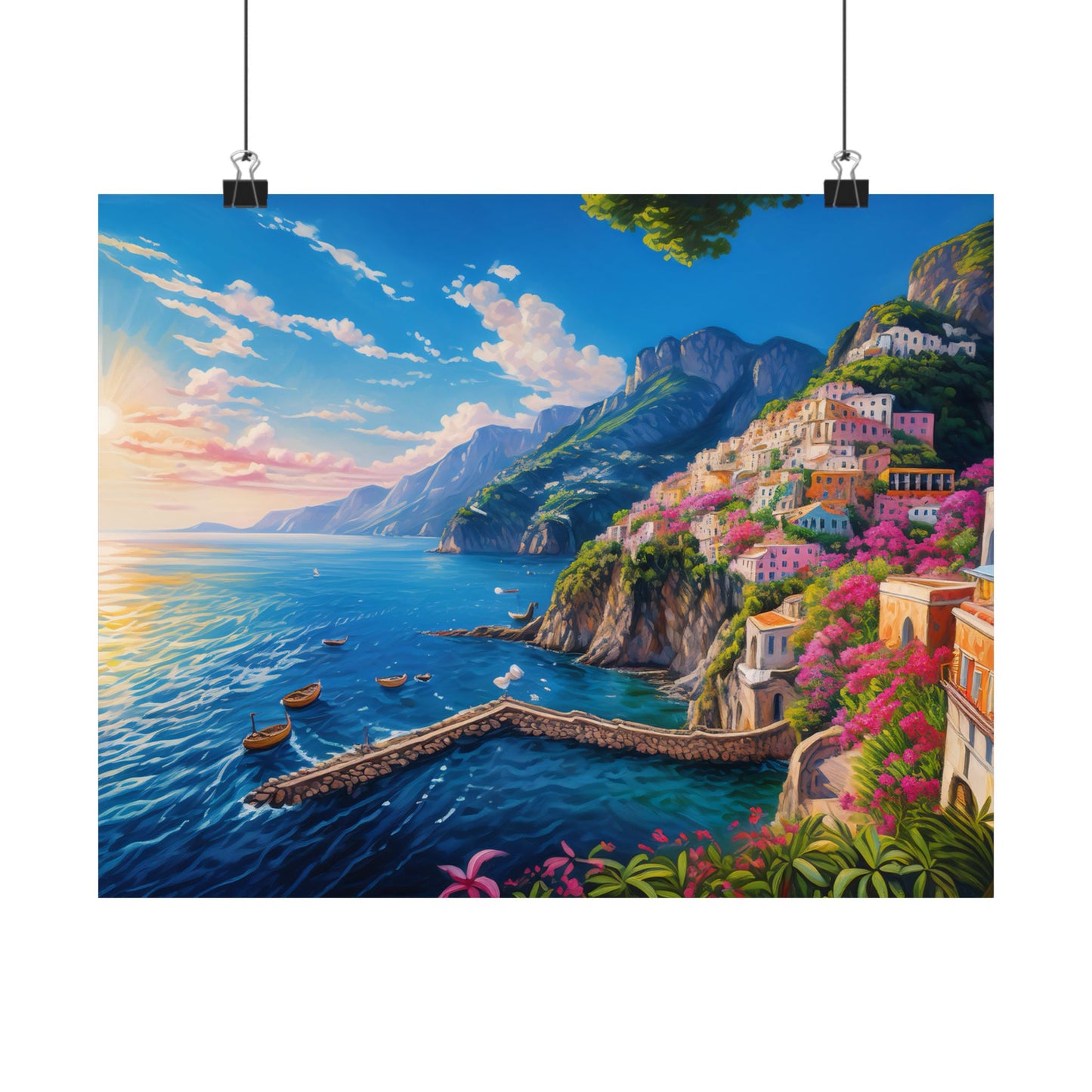 Amalfi Coast Italy Coastal Print | Style 4 | Wall Art | Wall Print