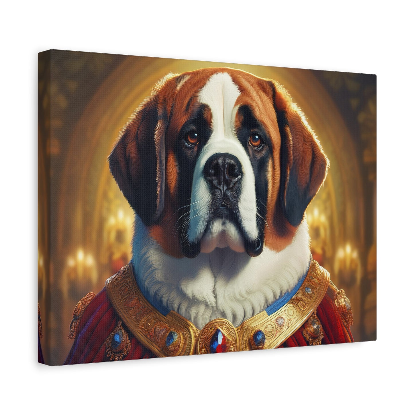St Bernard Renaissance Portrait - Premium Canvas Wall Art, Dog Portrait, Unique Wall Print