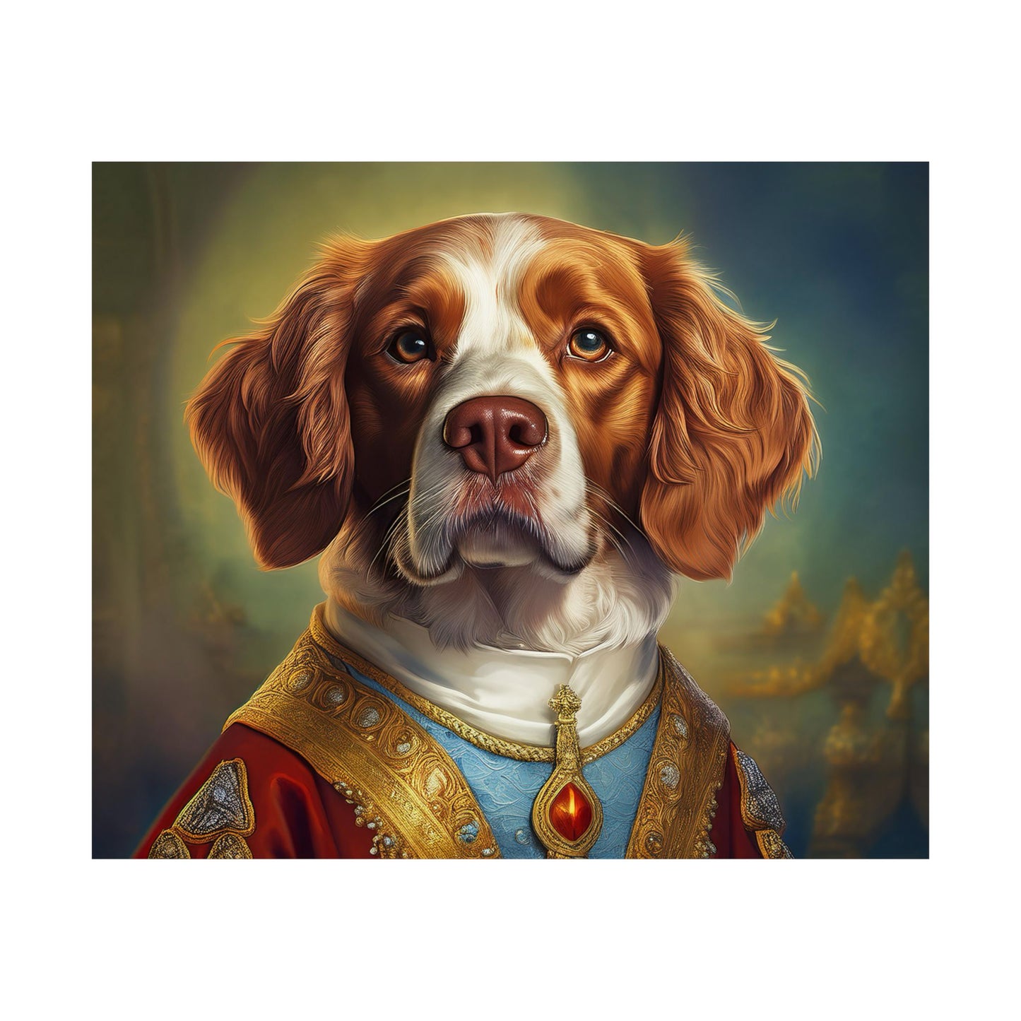 Brittany Dog Renaissance Pet Portrait Print, Brittany Art Print, Wall Decor Gift, Animal Lover, Dog Wall Art, wall print, wall art