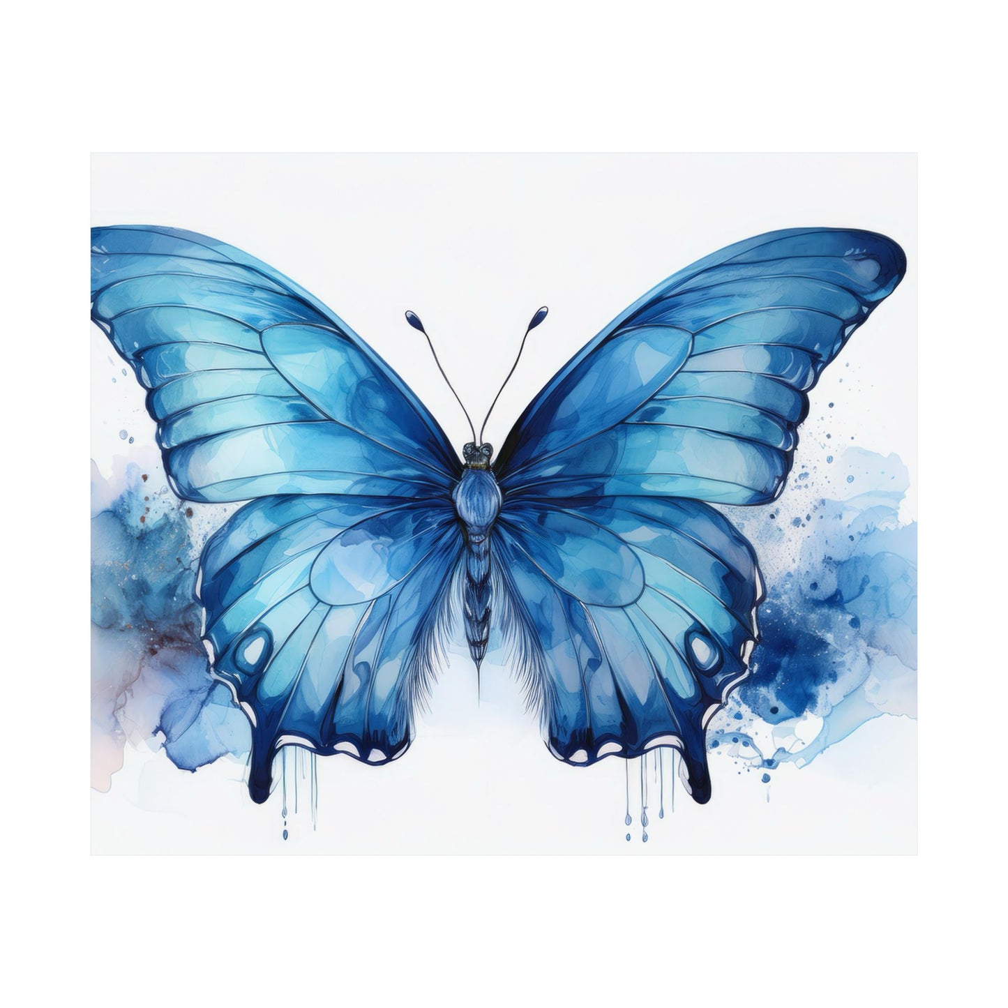 Blue Butterfly Alcohol Ink Wall Art | Unique Nursery Wall Print | Butterfly wall art | Wall Art | Wall Print