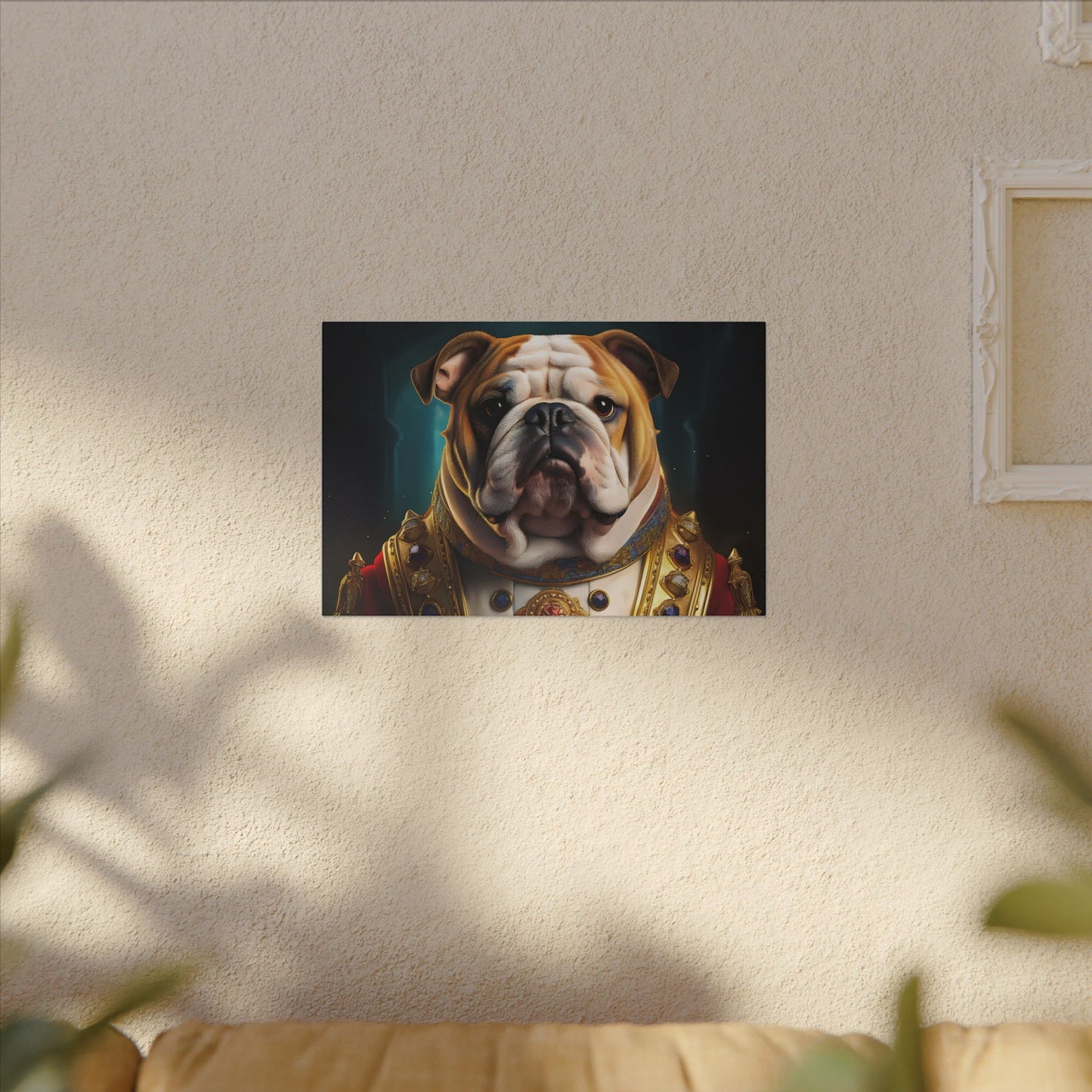 English Bulldog Pet Portrait Renaissance - Canvas, wall art, wall print, dog portrait, dog art