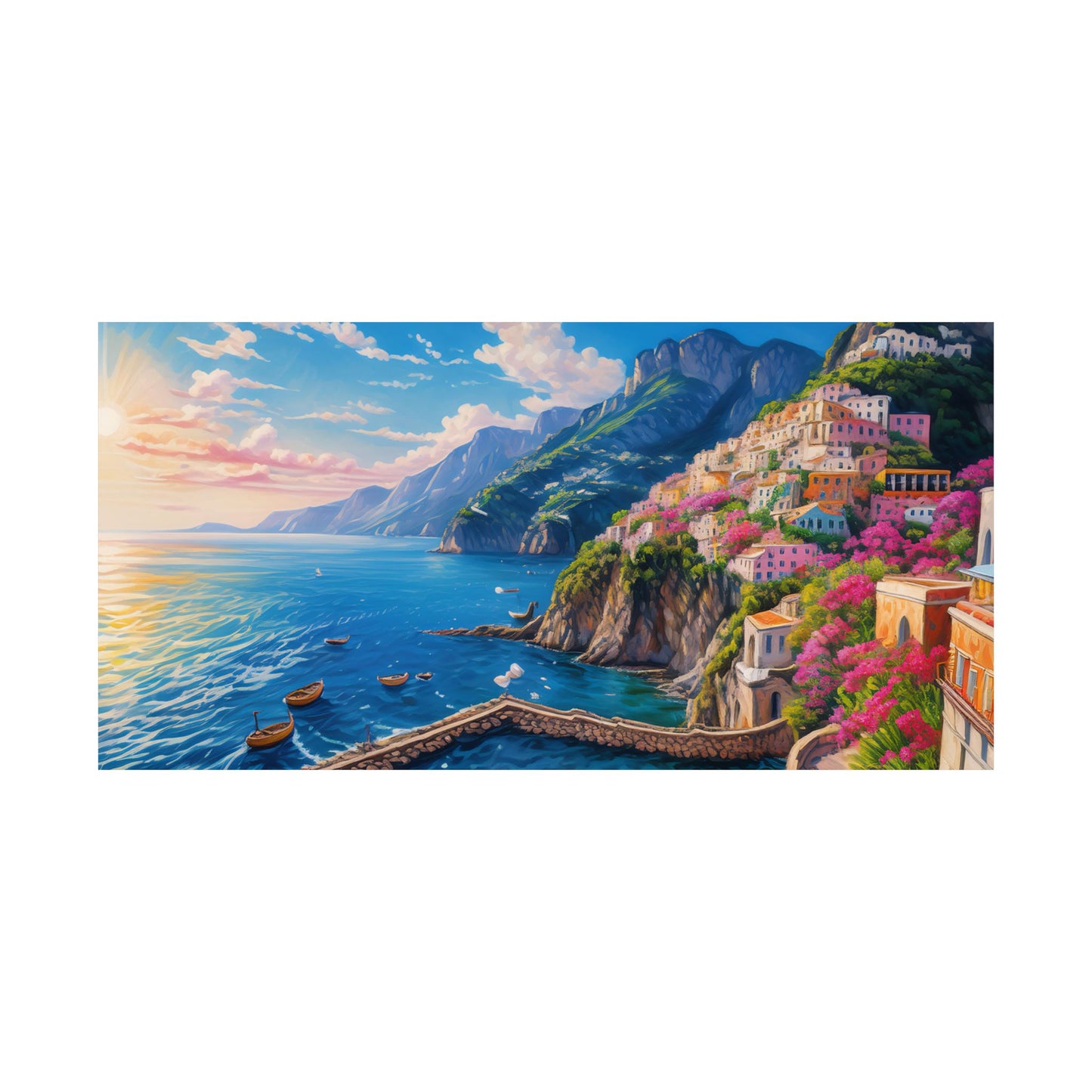 Amalfi Coast Italy Coastal Print | Style 4 | Wall Art | Wall Print