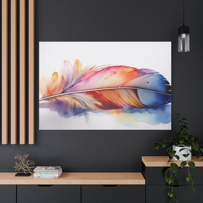 Rainbow Feather Watercolor Canvas Print - 3 | Elegant Wall Art & Prints | Unique Home Decor | Wall Print | Wall Art