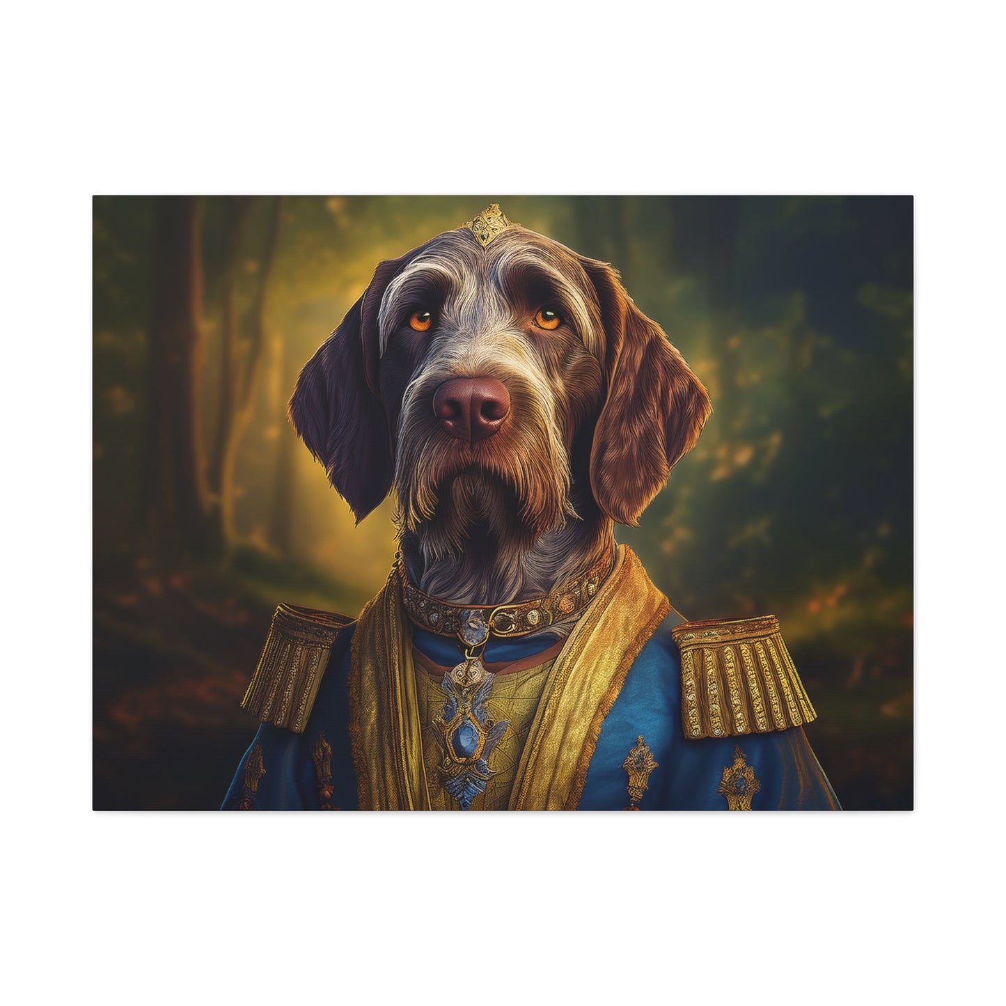 German Wirehaired Pointer Dog Pet Portrait Renaissance - Canvas, wall art, wall print, dog portrait, dog art