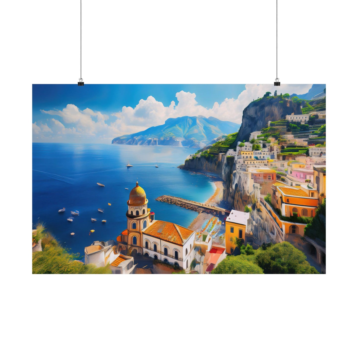 Amalfi Coast Italy Coastal Print | Style 3 | Wall Art | Wall Print