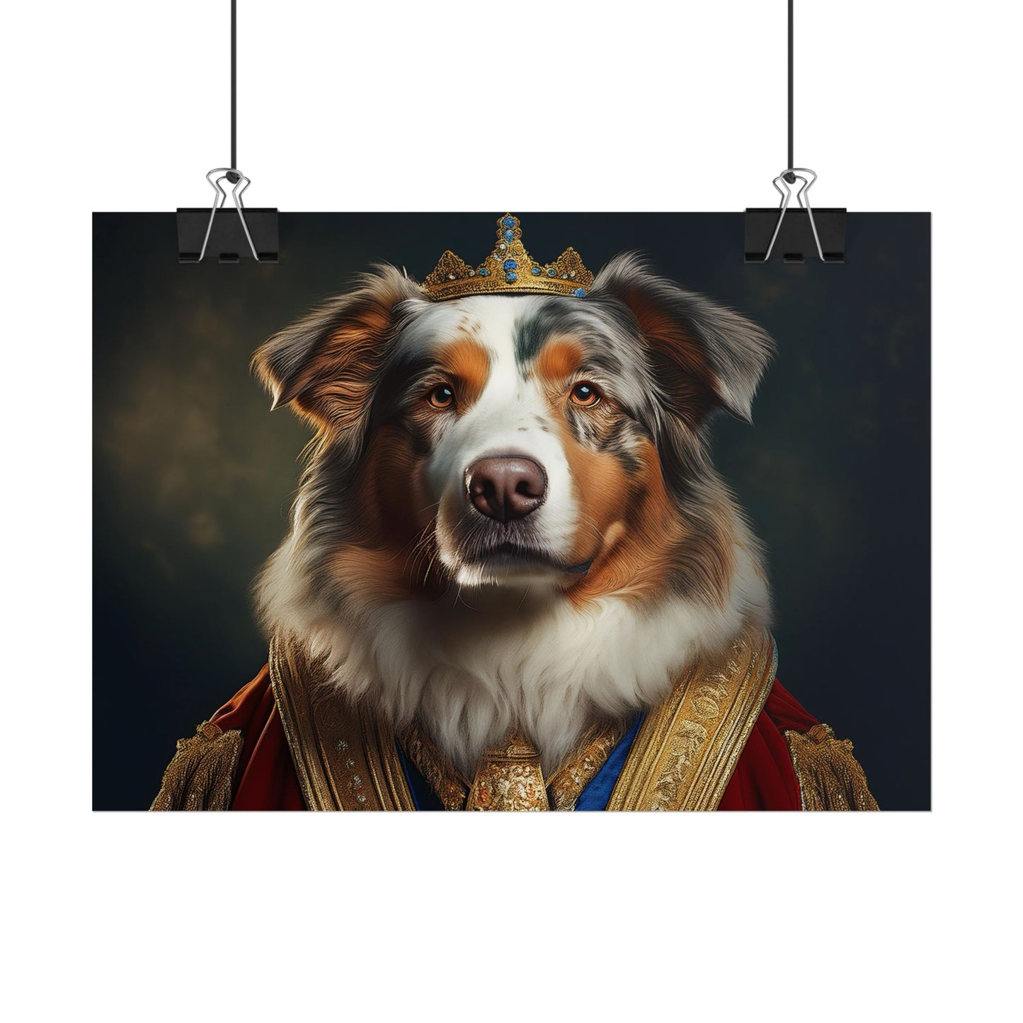 Australian Shepherd Dog Renaissance Pet Portrait Print | Wall Art | Wall Print