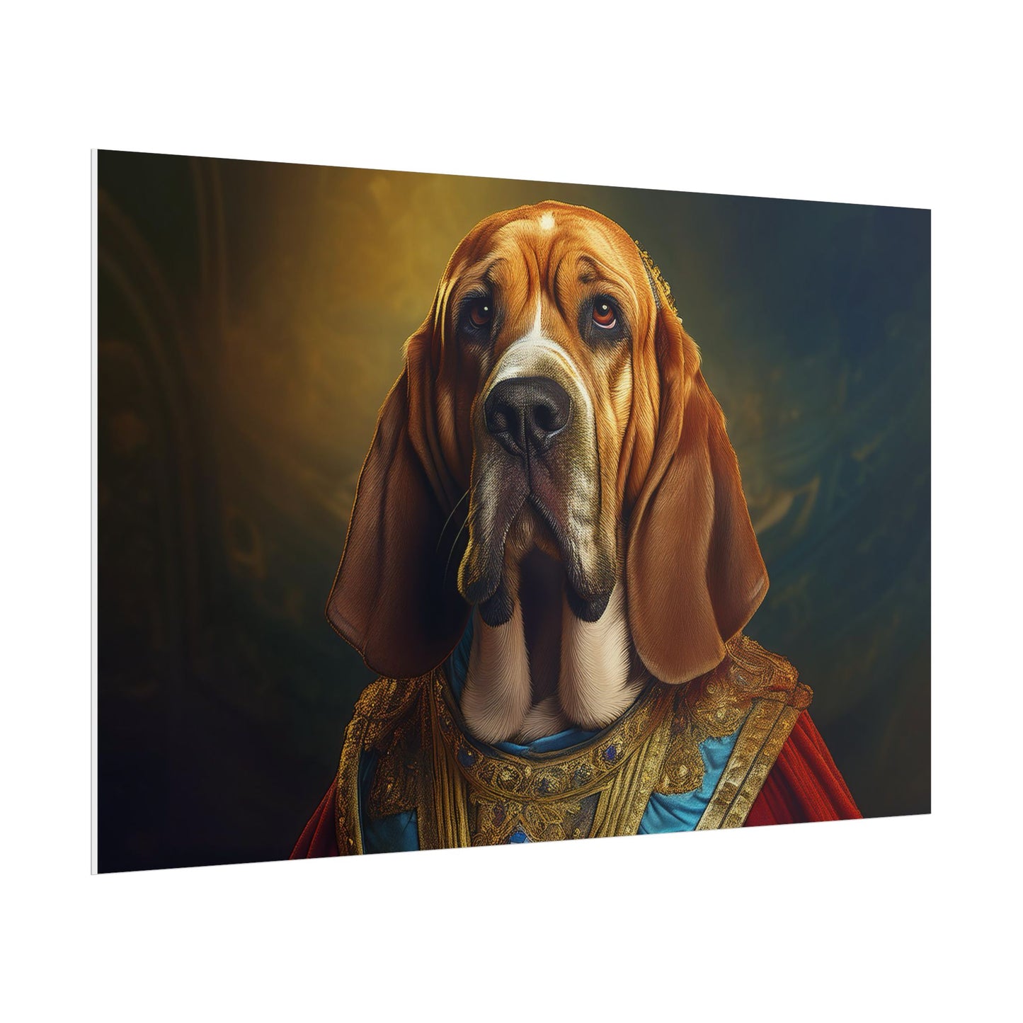 Bloodhound Renaissance Dog Portrait Art Print, Wall Decor Gift, Animal Lover Home Decor, Dog Wall Art