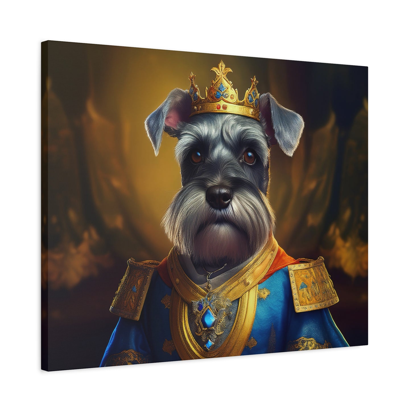 Miniature Schnauzer Renaissance Pet Portrait on Canvas | wall art | wall print | dog art