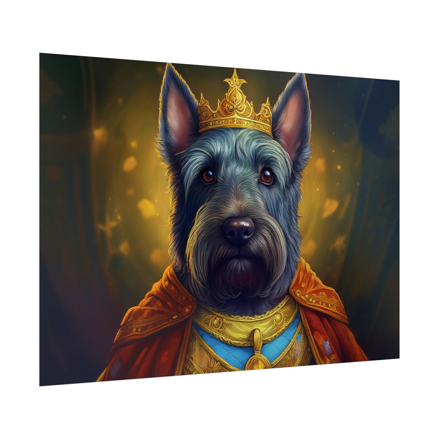 Scottish Terrier Renaissance Pet Portrait Print, Dog Lover Wall Art, Animal Artwork, wall prints, wall art, Dog Memorial Gift