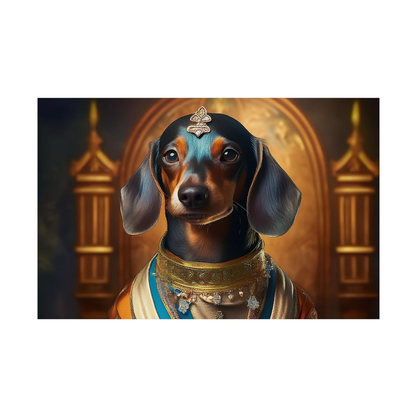 Dachshund Dog Renaissance Pet Portrait Print | Wall Art | Wall Print | Dog Art