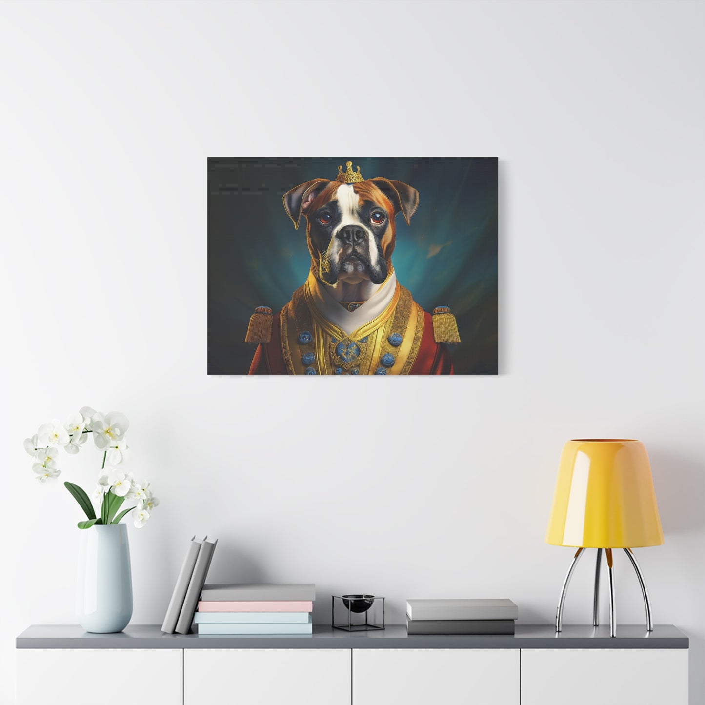 Boxer Renaissance Pet Portrait  on Canvas, wall art, wall print, dog portrait, dog art