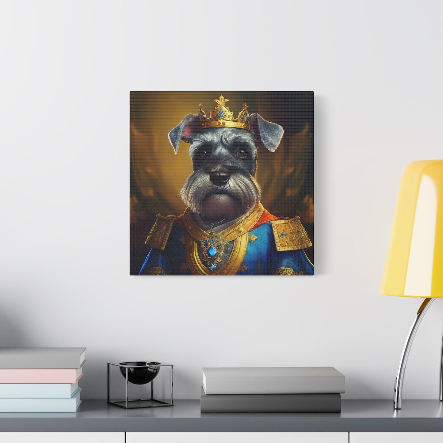 Miniature Schnauzer Renaissance Pet Portrait on Canvas | wall art | wall print | dog art