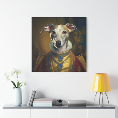 Whippet Renaissance Pet Portrait  Print - Canvas, wall art, wall print, dog portrait, dog art