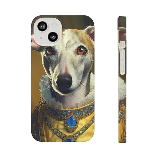 Whippet Renaissance Dog Portrait Slim Phone Case