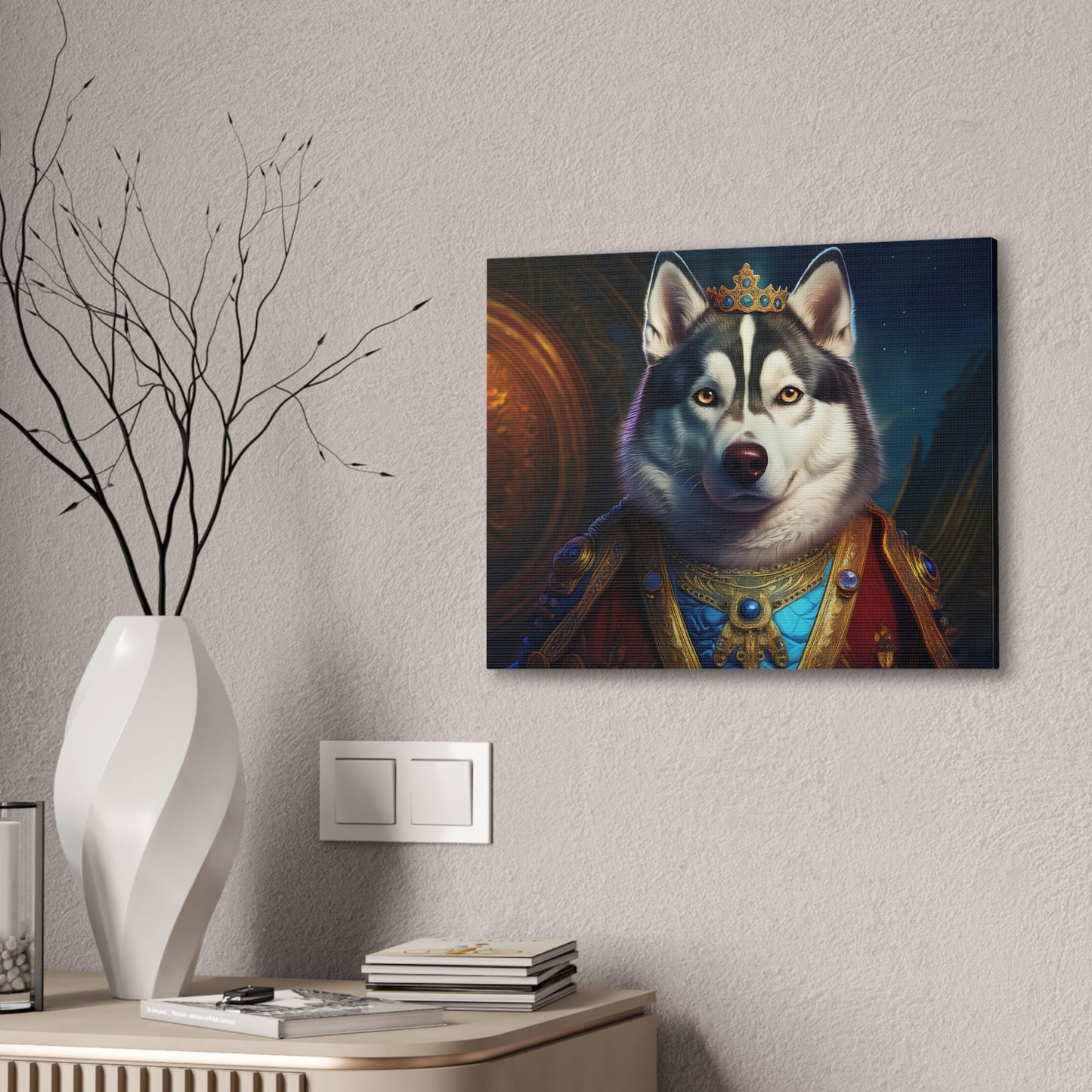 Siberian Husky Renaissance Pet Portrait on Canvas, wall art, wall print, dog portrait, dog art