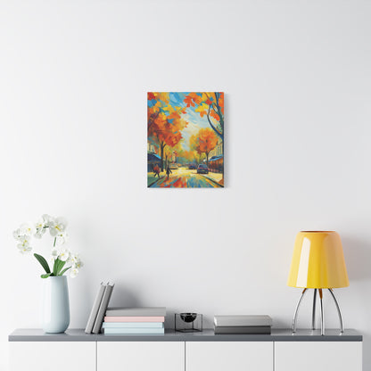 Fall Leaves In the City Painting Canvas Wall Art | Wall Art | Wall Print