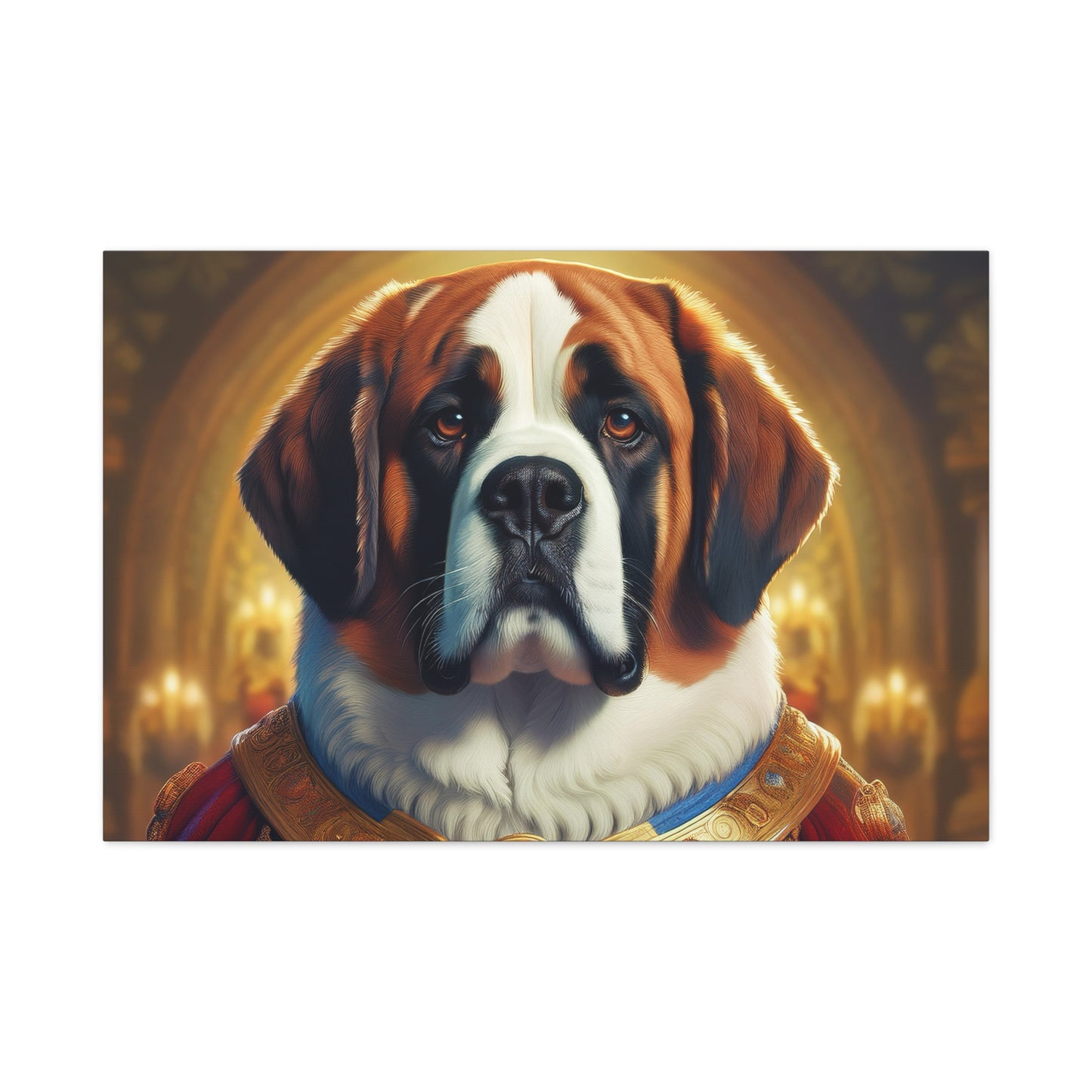 St Bernard Renaissance Portrait - Premium Canvas Wall Art, Dog Portrait, Unique Wall Print
