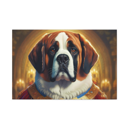 St Bernard Renaissance Portrait - Premium Canvas Wall Art, Dog Portrait, Unique Wall Print