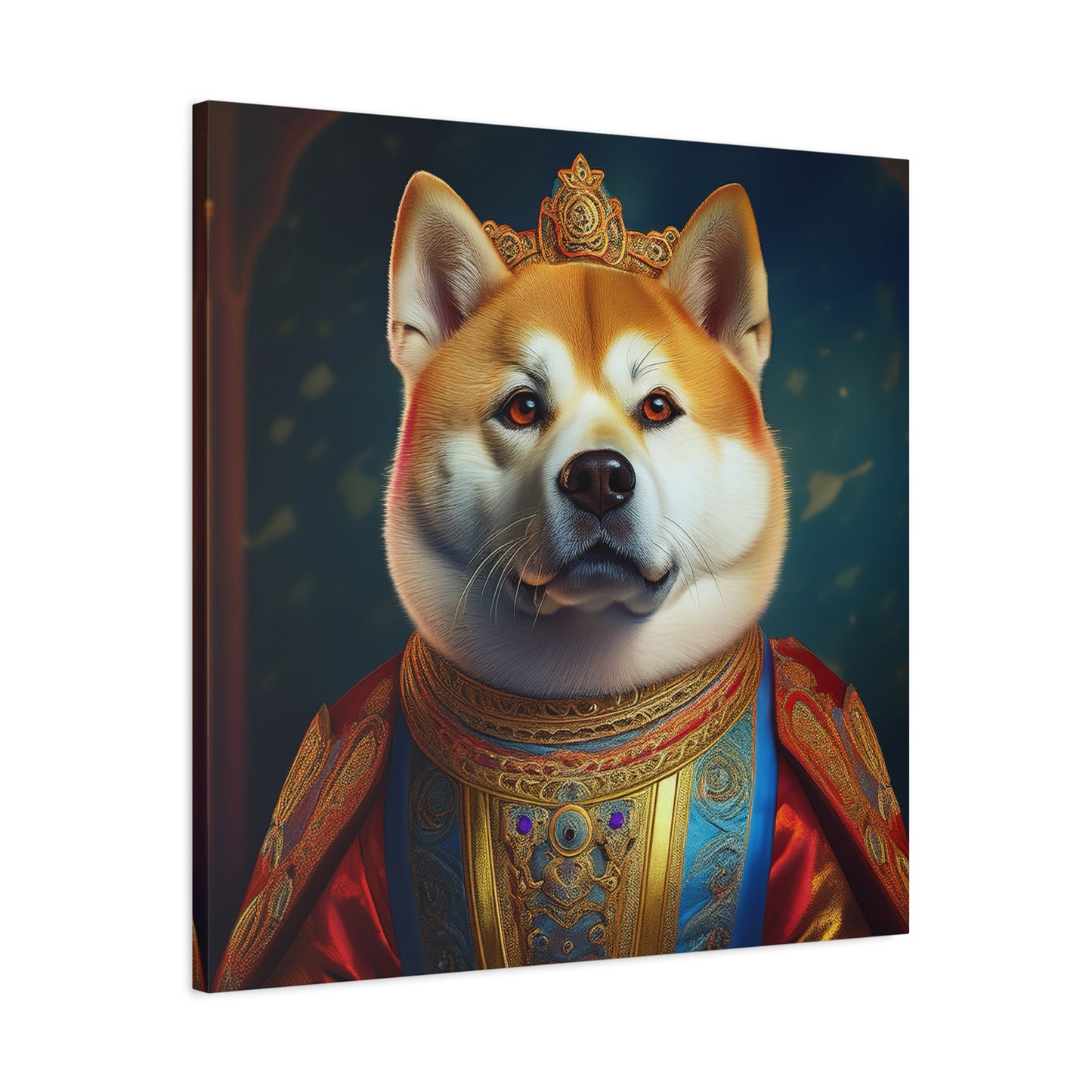 Shiba Renaissance Pet Portrait on Canvas, wall art, wall print, dog portrait, dog art