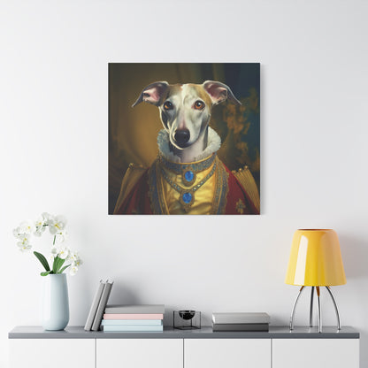 Whippet Renaissance Pet Portrait  Print - Canvas, wall art, wall print, dog portrait, dog art
