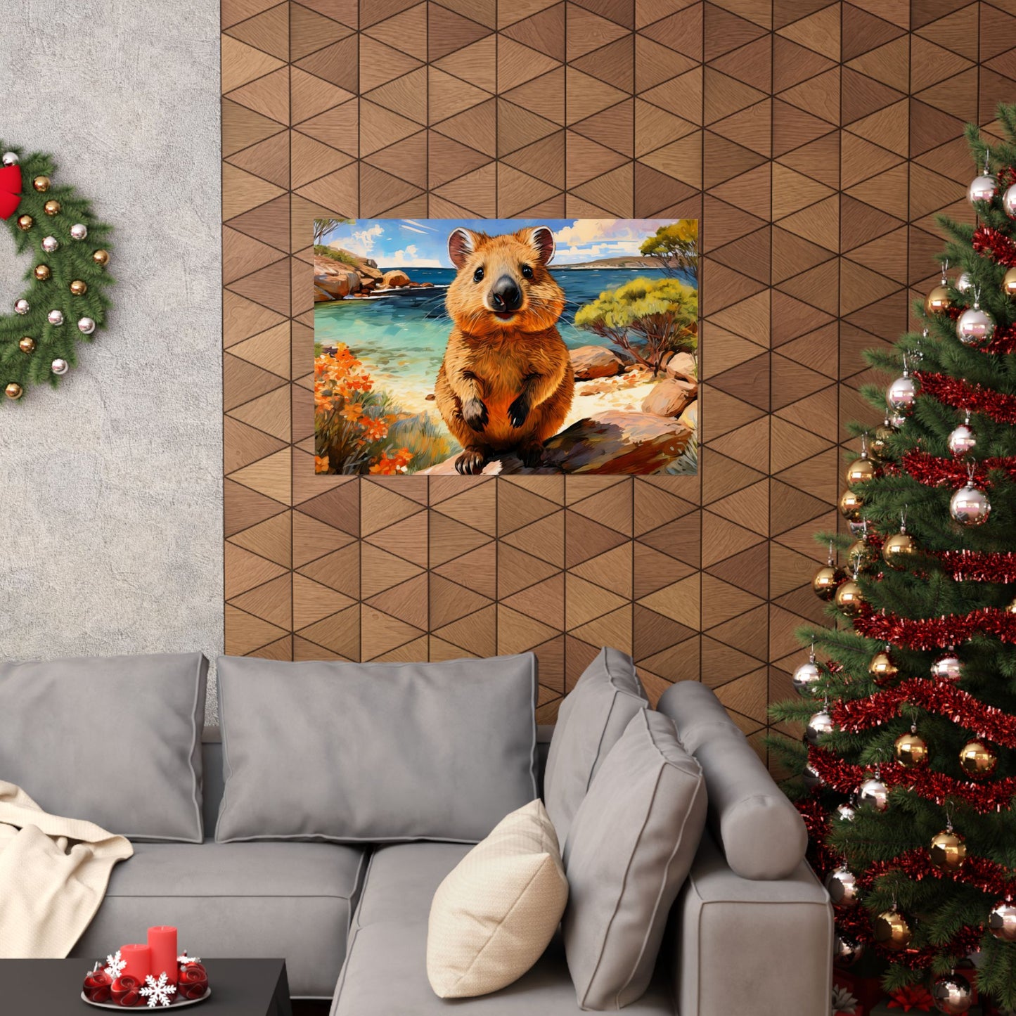 Quokkas at Rottnest Island Western Australia Print |  Unique Painting Print | Style 1 | Wall Art | Wall Print