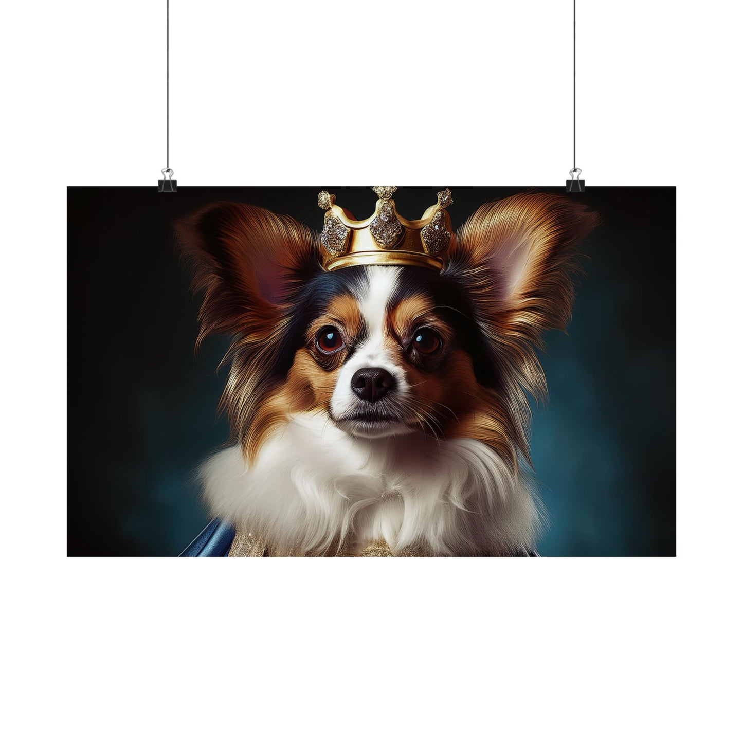 Papillon Renaissance Pet Portrait Print, Papillon Art Print, wall art, wall print