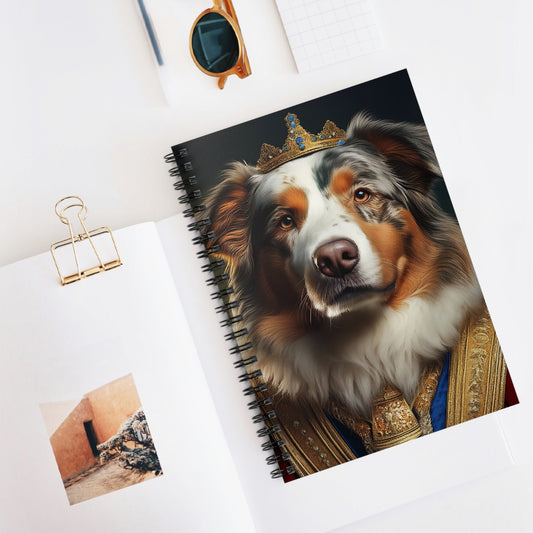 Australian Shepherd Renaissance Dog Portrait Spiral Notebook