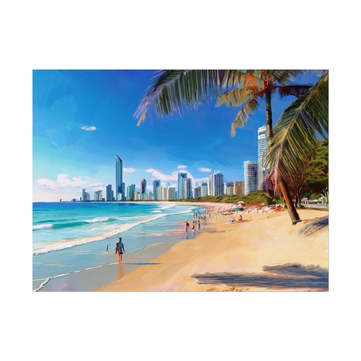Surfers Paradise Beach Australia Coastal Print | Style 1 | Wall Art | Wall Print