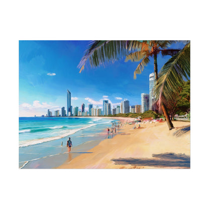 Surfers Paradise Beach Australia Coastal Print | Style 1 | Wall Art | Wall Print