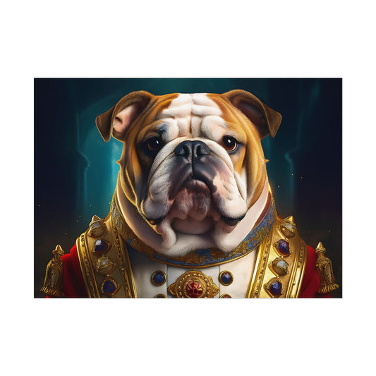 English Bulldog Renaissance  Dog Pet Portrait Print | Wall Art | Wall Print