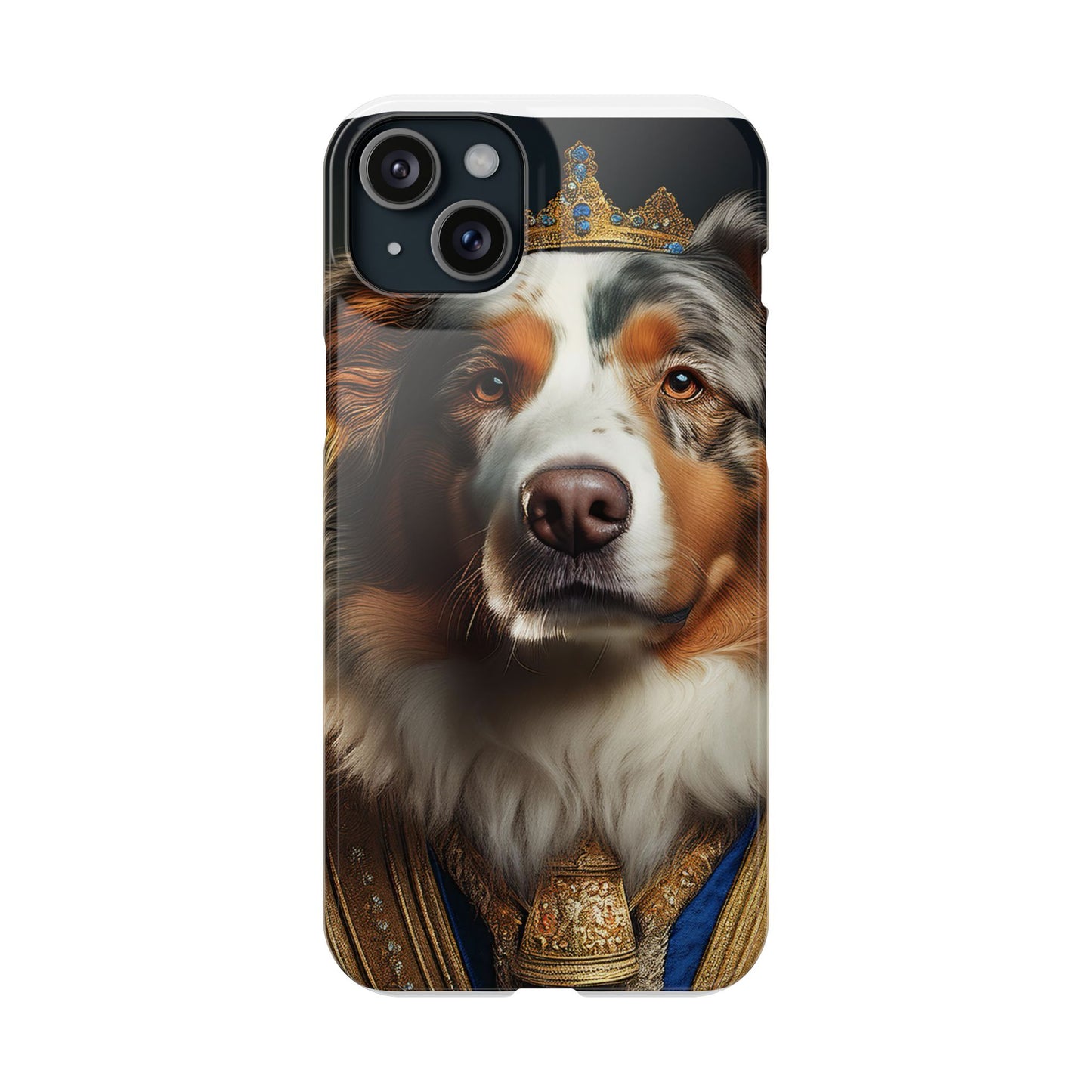 Australian Shepherd Renaissance Dog Portrait Slim Phone Case