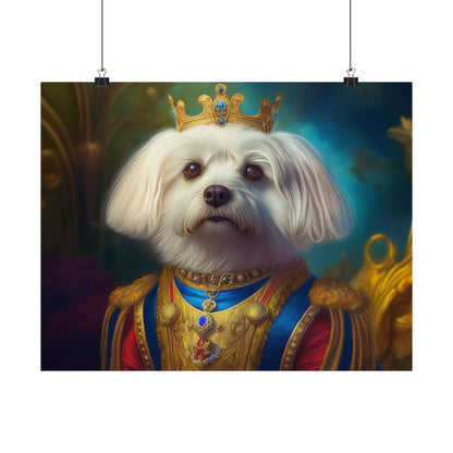 Maltese Renaissance Dog Portrait Wall Print | Art Print | Wall Decor | Dog Wall Art