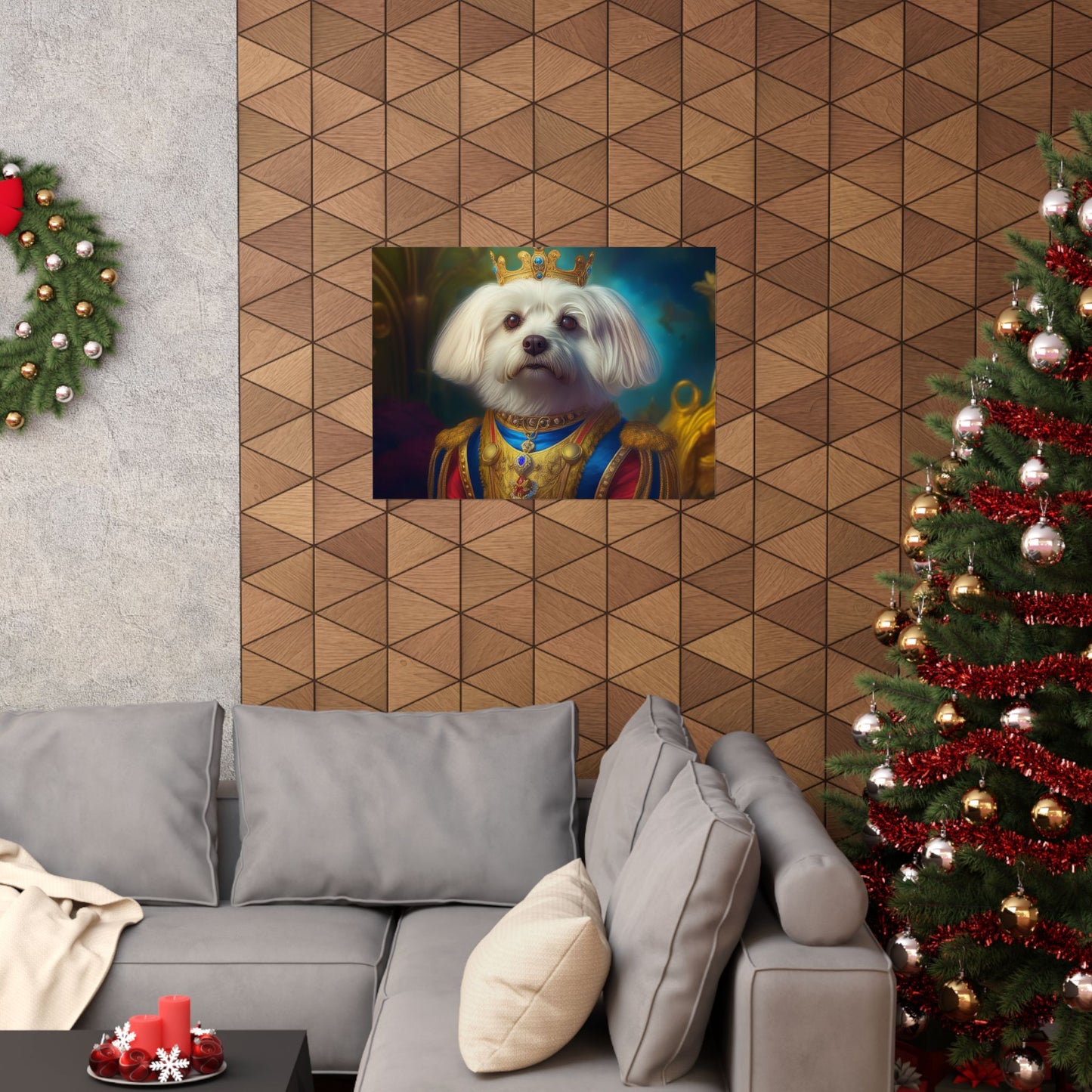 Maltese Renaissance Dog Portrait Wall Print | Art Print | Wall Decor | Dog Wall Art