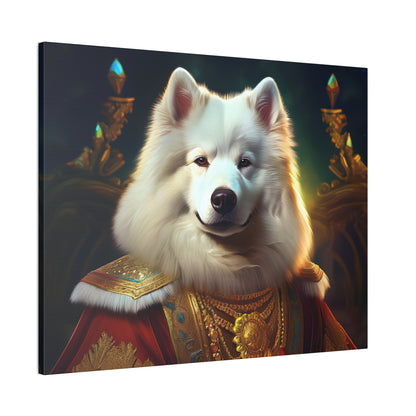 Regal Samoyed Canvas Art, Pet Wall Decor, Dog Portrait, Unique Home Decor, Animal Lover Gift, Noble Canine Wall Art