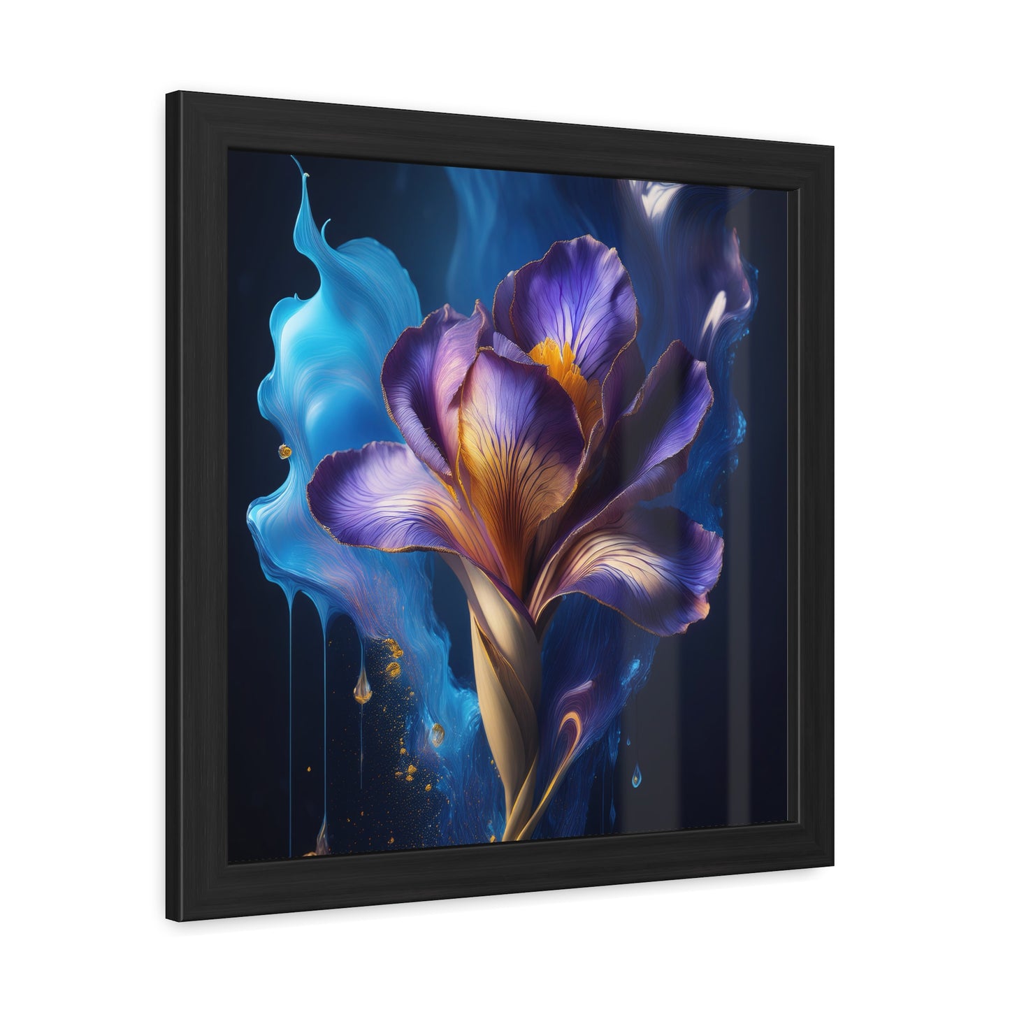 Abstract Floral Iris Square Framed Print | Style 1 | Wall Print | Wall Art