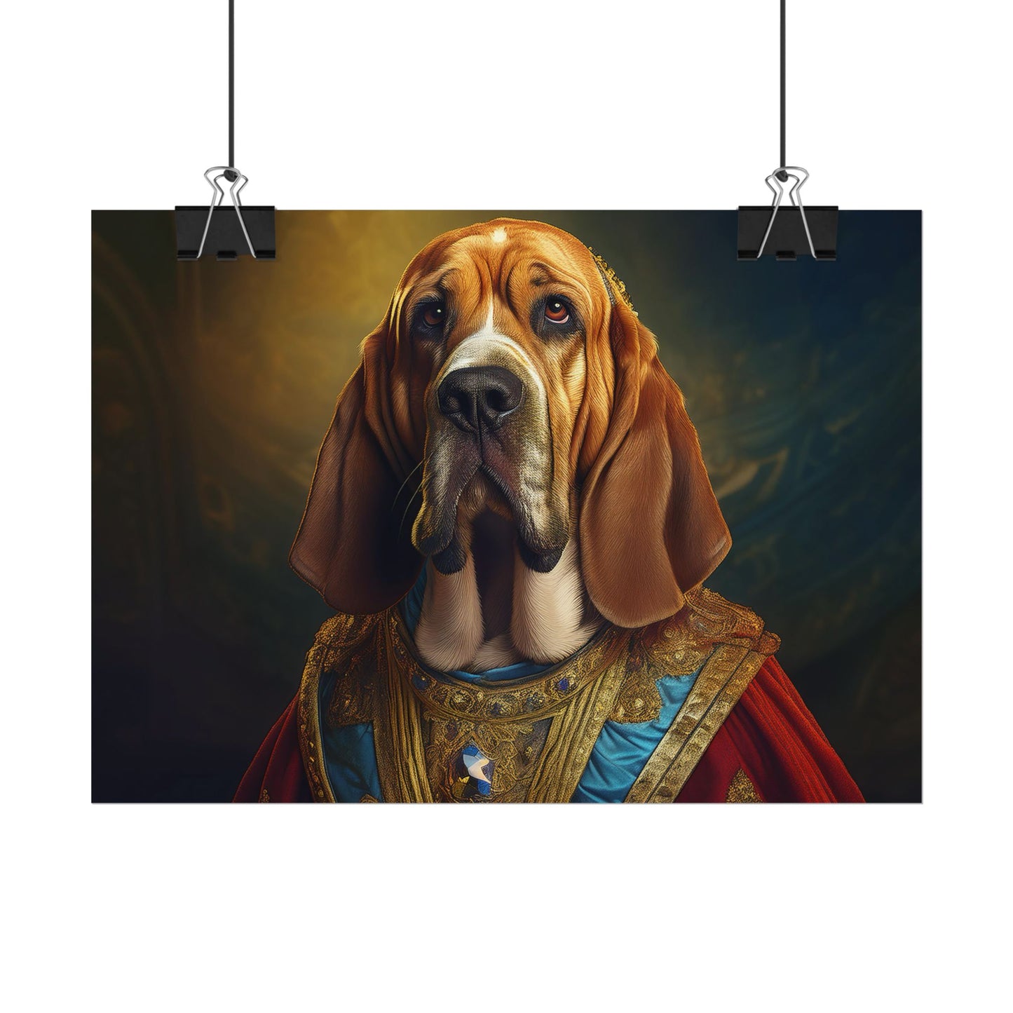 Bloodhound Renaissance Dog Portrait Art Print, Wall Decor Gift, Animal Lover Home Decor, Dog Wall Art