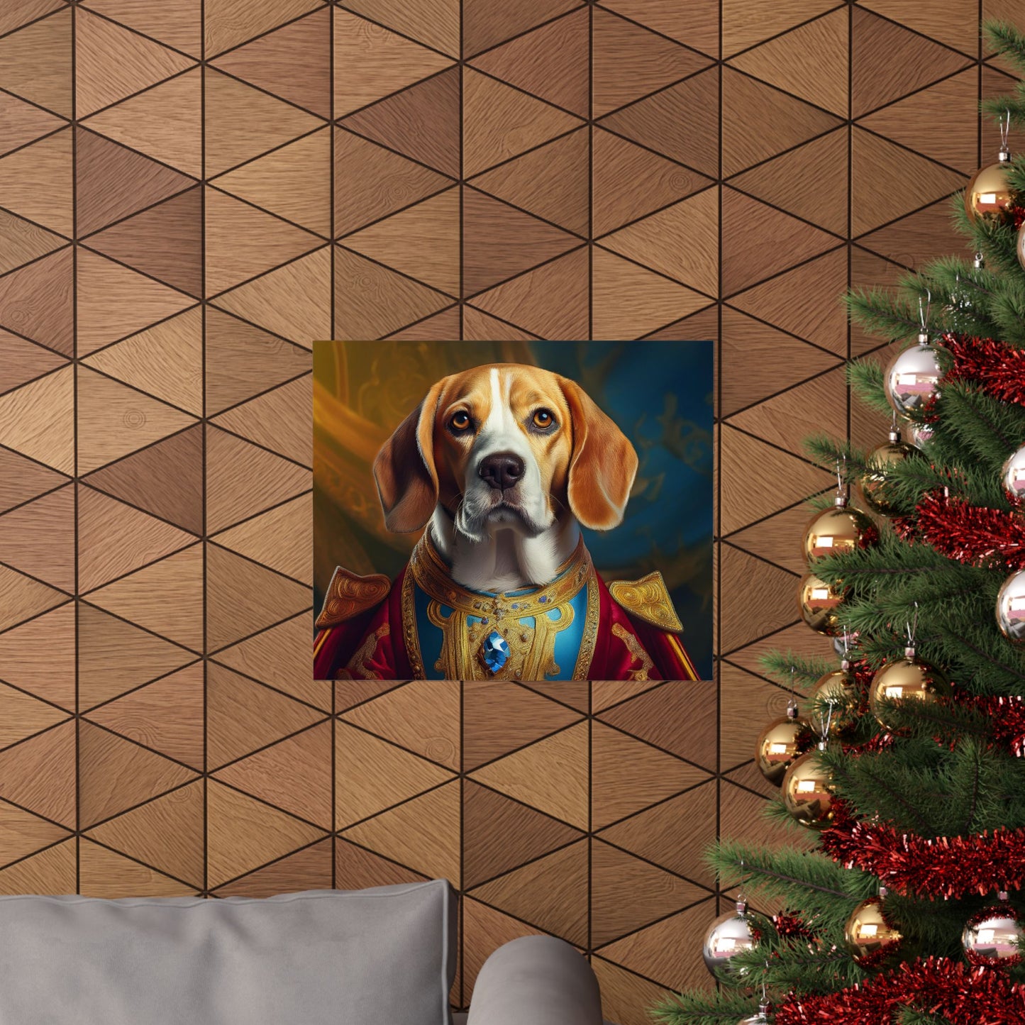 Beagle Renaissance Dog Portrait Art Print, Wall Decor Gift, Wall Prints, Wall Art