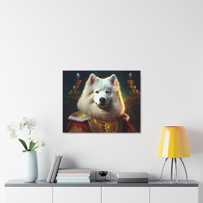 Regal Samoyed Canvas Art, Pet Wall Decor, Dog Portrait, Unique Home Decor, Animal Lover Gift, Noble Canine Wall Art
