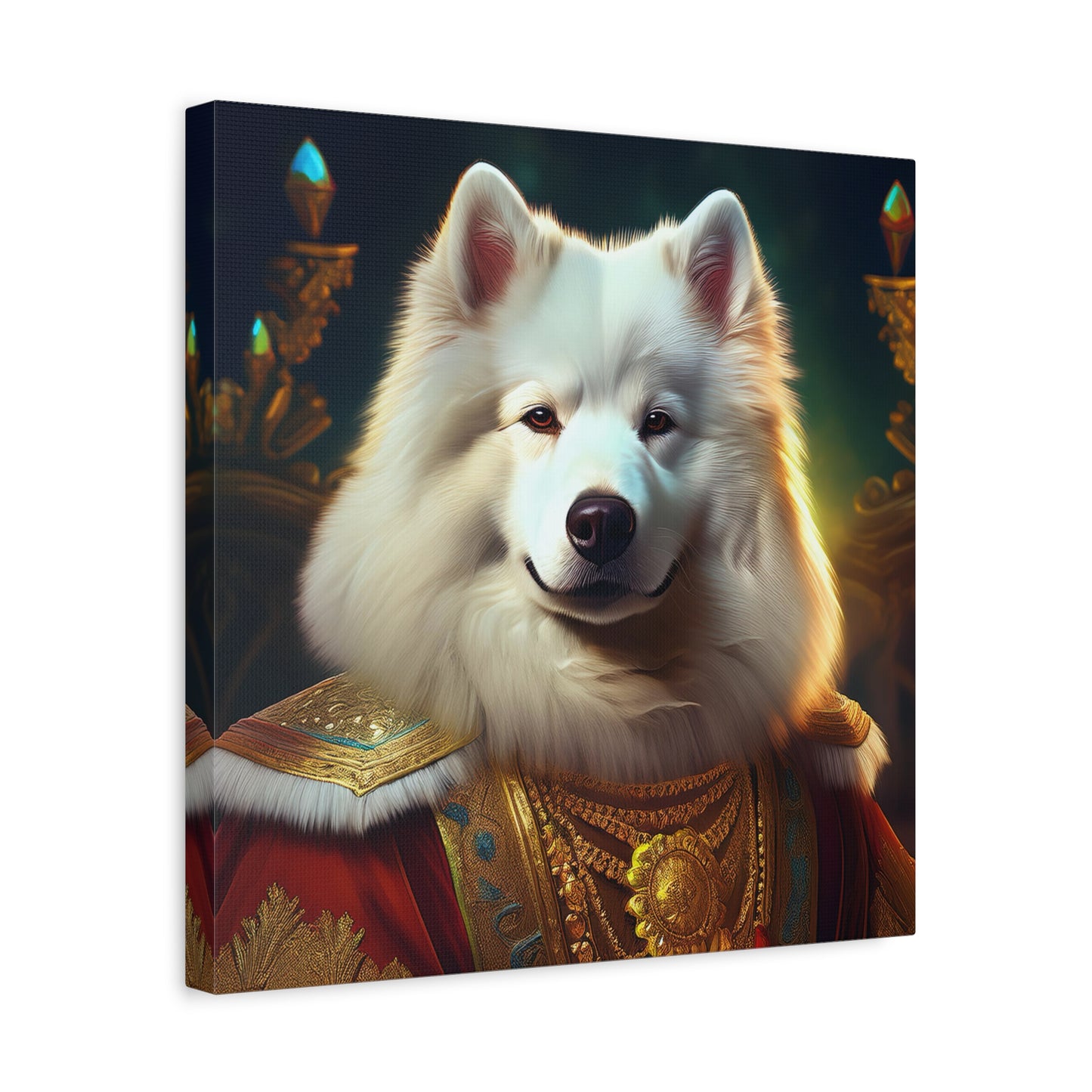 Samoyed Renaissance Pet Portrait on Canvas, wall art, wall print, dog portrait, dog art