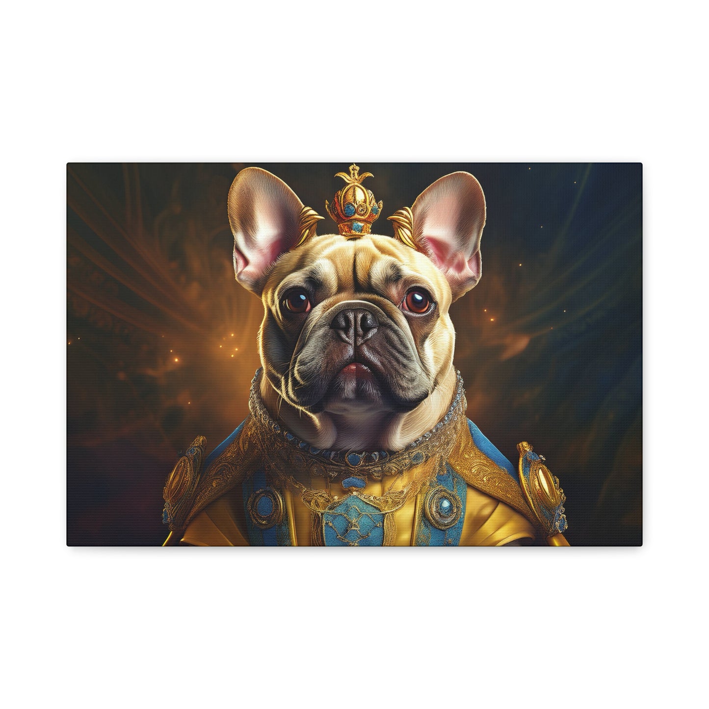 French Bulldog Renaissance Pet Portrait on Canvas | Wall Print | Wall Art | Dog Art