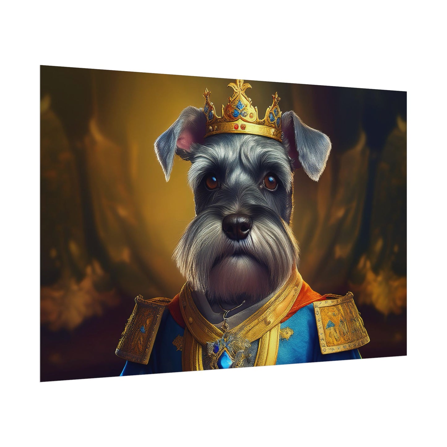 Miniature Schnauzer Dog Renaissance Pet Portrait Art Print | Wall Art | Wall Print