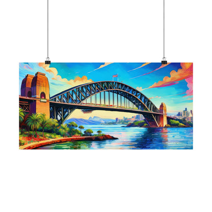 Sydney Harbour Bridge  Australia Painting Print | Wall Art | Wall Print