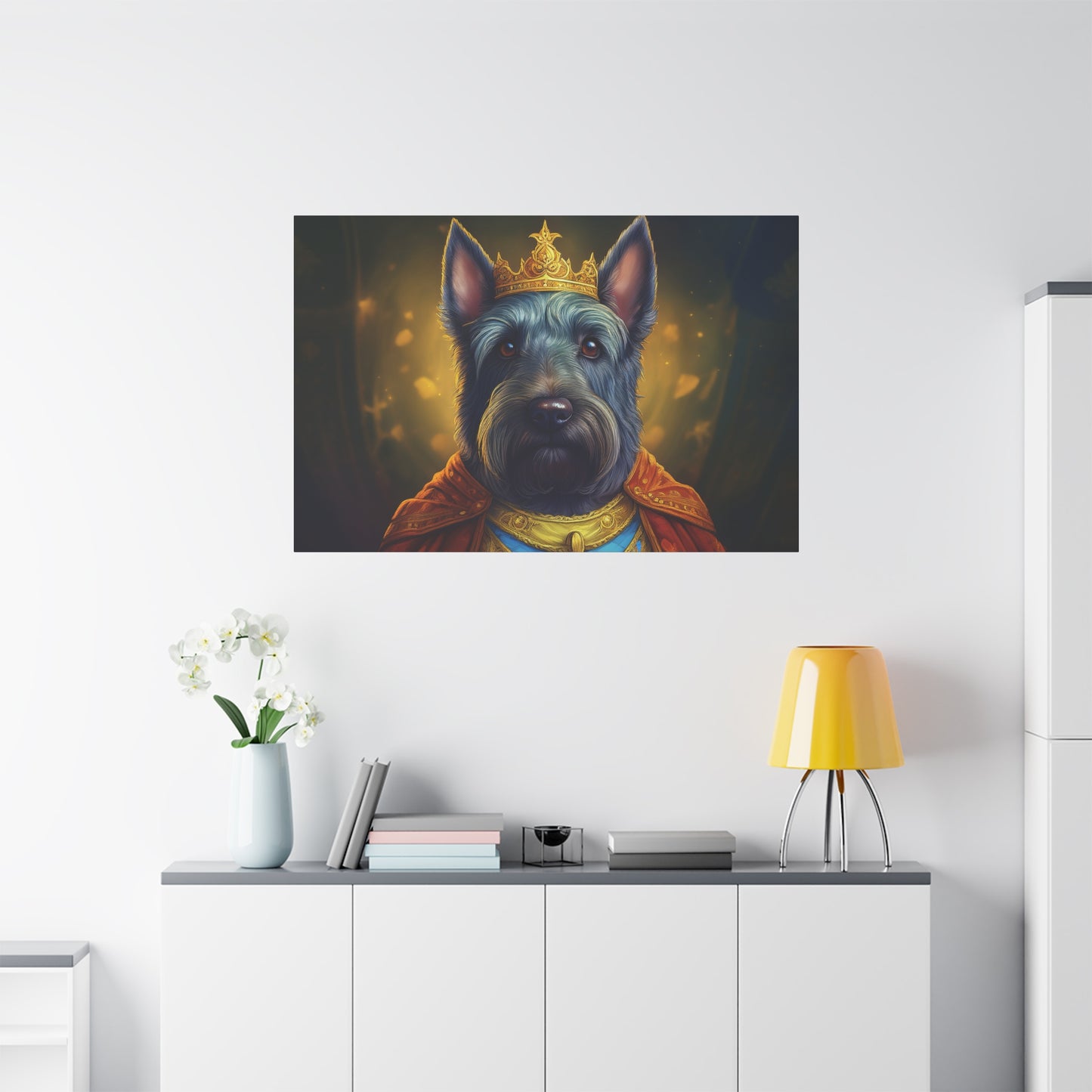 Scottish Terrier Renaissance Pet Portrait on Canvas | Wall art, wall print, dog portrait, dog art