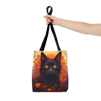 Spooky Black Cat Halloween Tote Bag, Halloween Home Decor Candy Bag, Ultimate Trick or Treat Bag