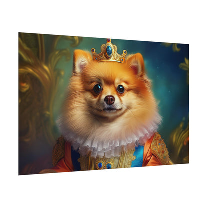 Pomeranian Renaissance Dog Portrait Art Print, Wall Decor Gift, Animal Lover Home Decor, Dog Wall Art