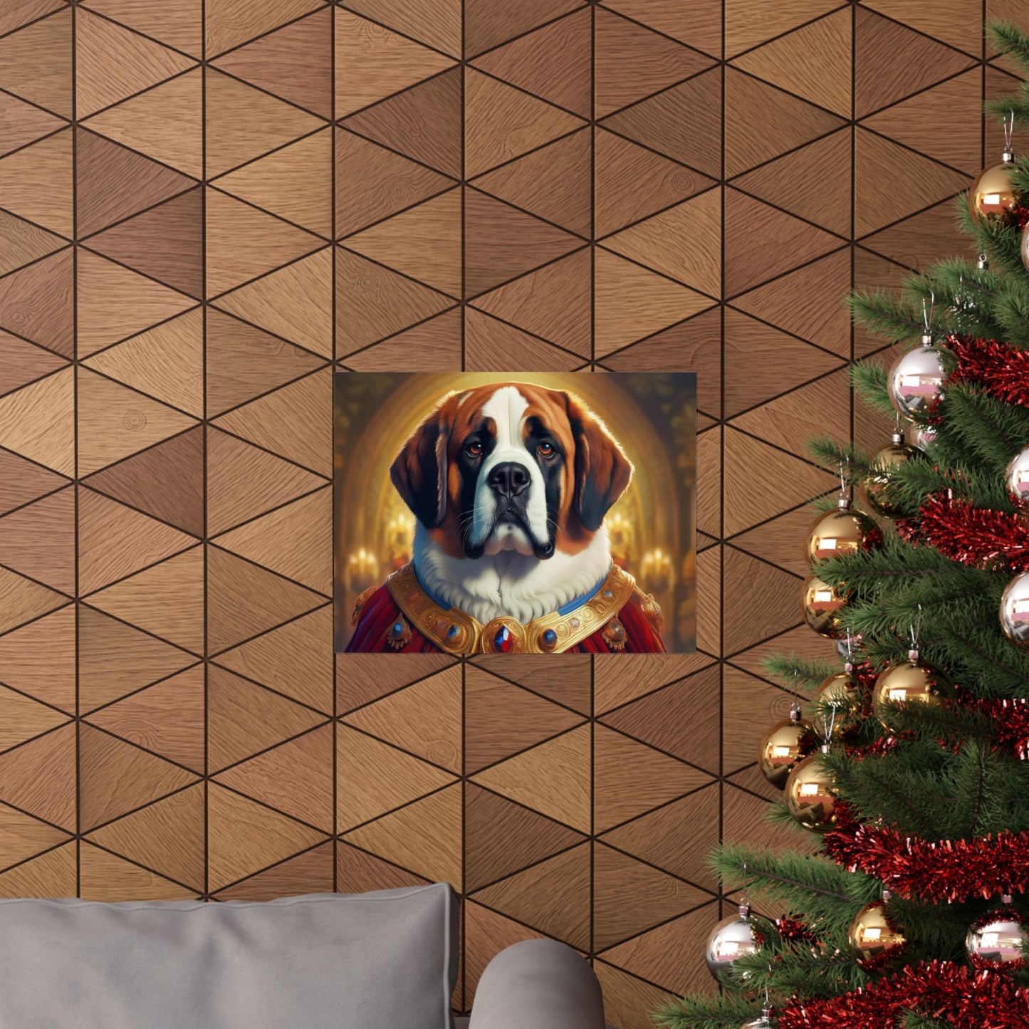 St Bernard Renaissance Pet Portrait Print | Unique Dog Art | Wall Art | Wall Print