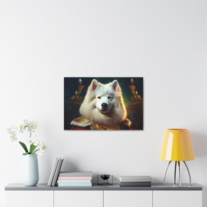 Regal Samoyed Canvas Art, Pet Wall Decor, Dog Portrait, Unique Home Decor, Animal Lover Gift, Noble Canine Wall Art