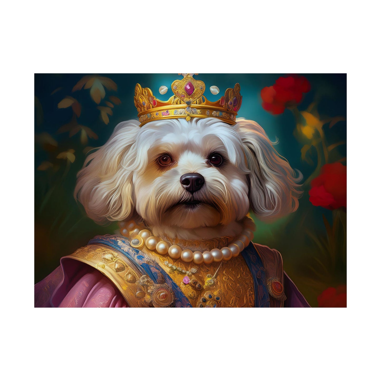 Havanese Dog Renaissance Pet Portrait Print, Wall print, wall art, Animal Lover Home Decor, Dog Wall Art