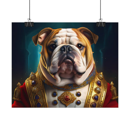 English Bulldog Renaissance  Dog Pet Portrait Print | Wall Art | Wall Print